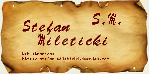 Stefan Mileticki vizit kartica